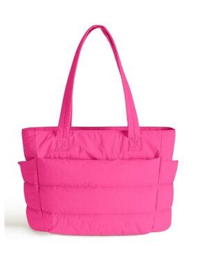 Quilted Puffer Tote Bag Women Laptop Bag Work Travel Gym Shoulder Handbag